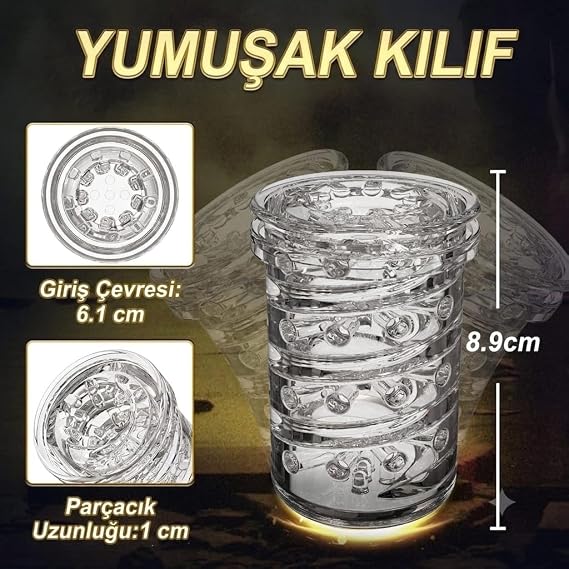 3'ü 1 Arada Otomatik Erkek Mastürbatör, 10 Modlu İtme Döndürme Vakum