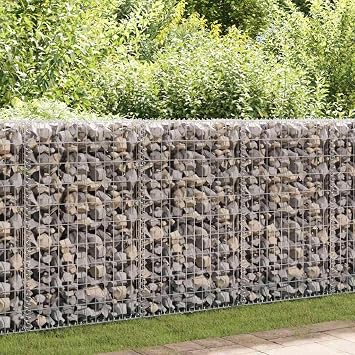 vidaXL Gabion Wall Galvanised Steel 80 x 20 x 100 cm Gabion Stone Basket Wire Basket