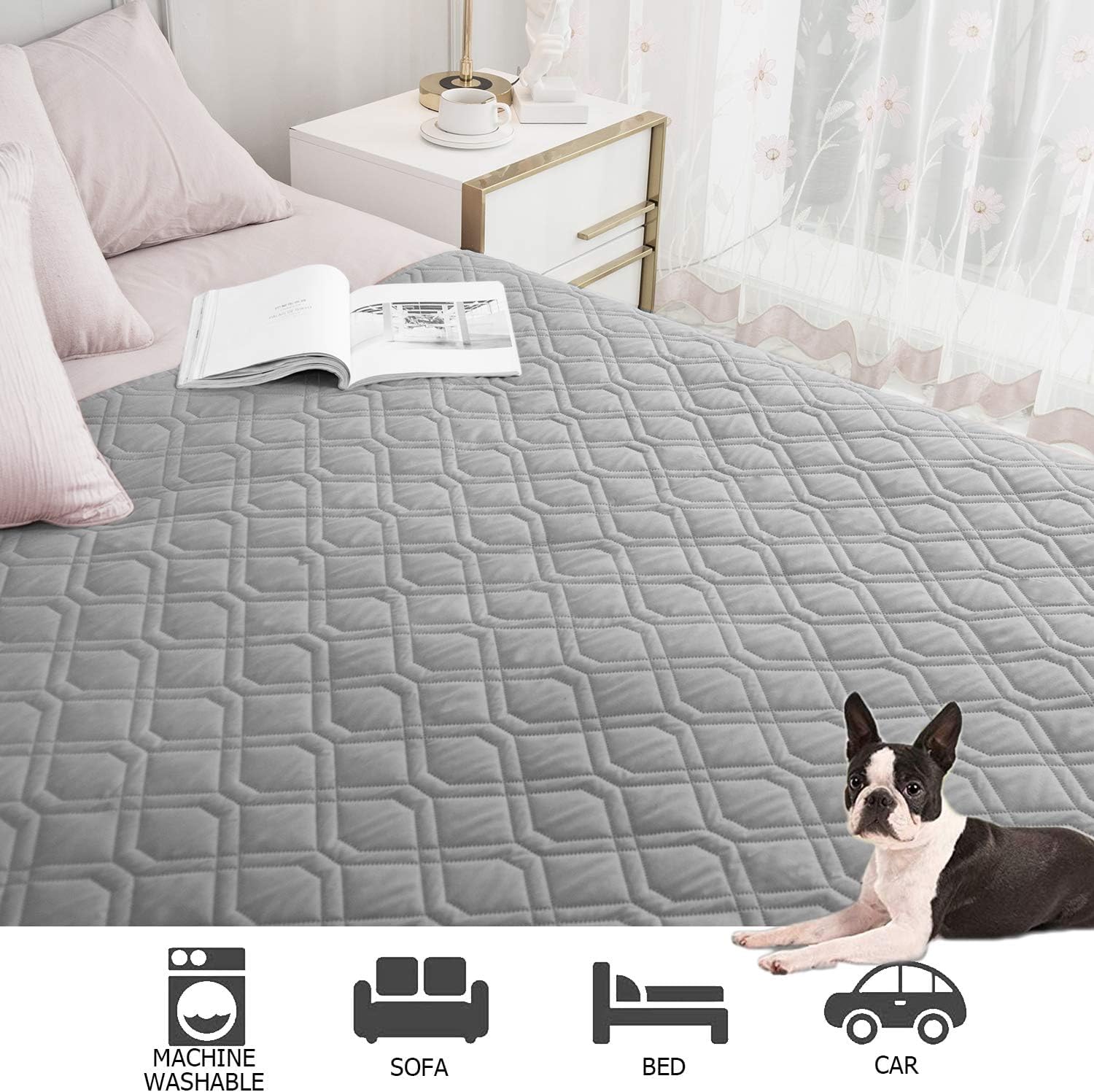 3 One PetZ Waterproof Dog Bed Cover,Pet Blanket for Couch Furniture Bed Sofa,Reversible Soft Protector,Washable Covers