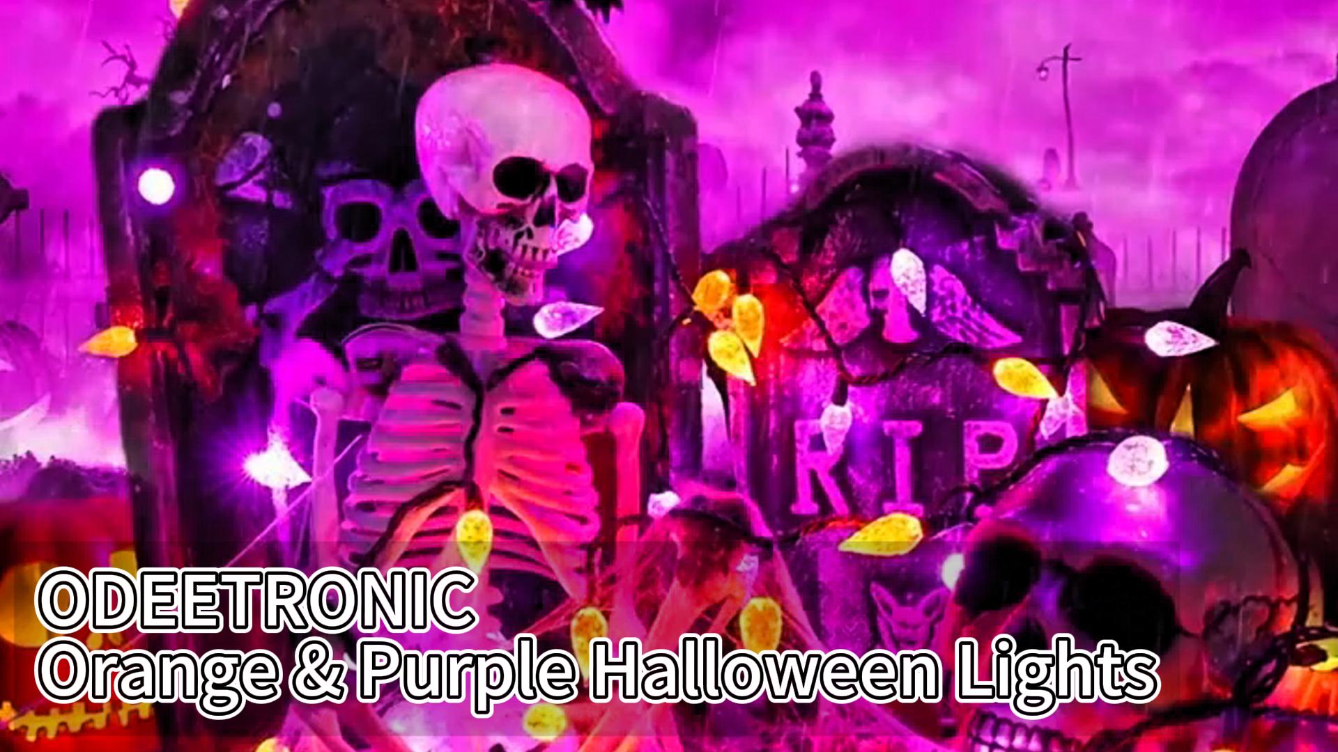Amazon.com: ODEETRONIC Orange Purple Halloween Lights, 19.68ft 60