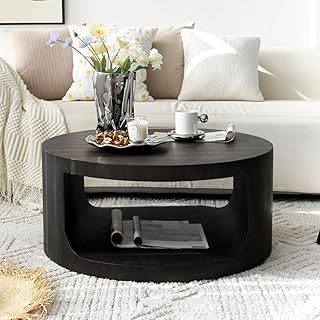 Sponsored You’re seeing this ad based on the product’s relevance to your search query.Learn more about this advertisement Cagnolier Round Wooden Coffee Table, Living Room Table with Large Storage Space, Coffee Table, No Assembly Required, Modern Sofa Table for Living Room, Bedroom, Diameter 80 x 36 cm Coffee Table