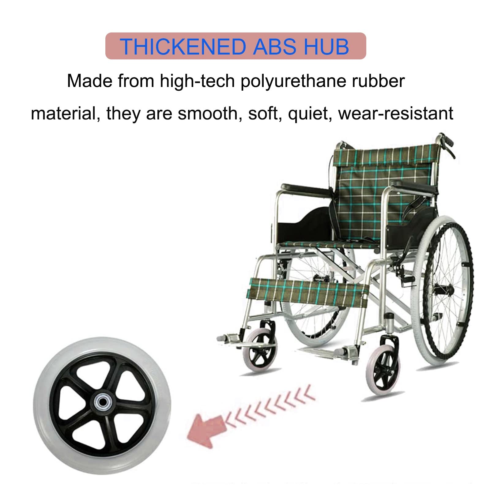 LIGUOYI 2 Pcs Wheelchair Casters, 6