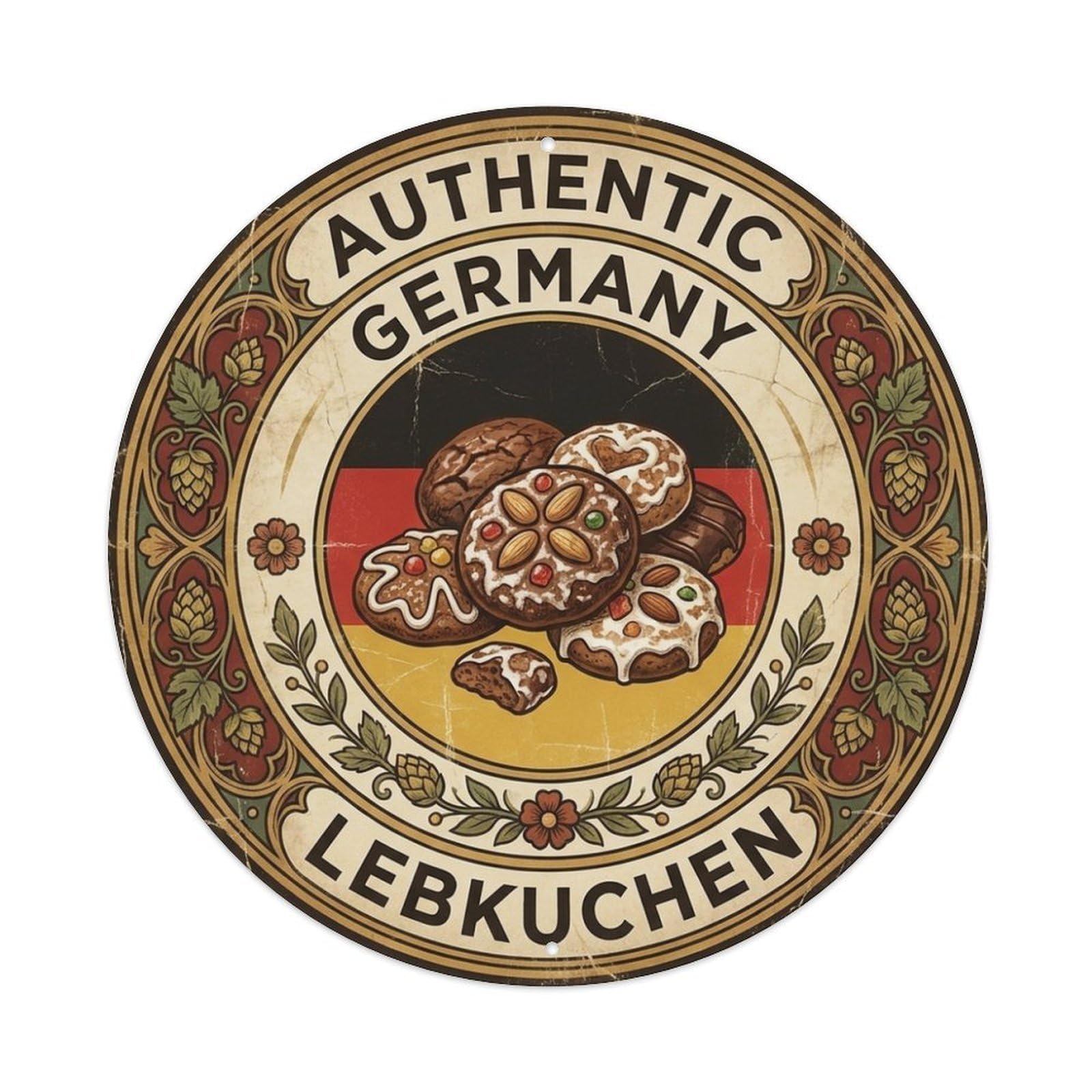 Olhnbad Style Germany Travel Lebkuchen Bakery Regional Cuisine Metal Tin Sign
