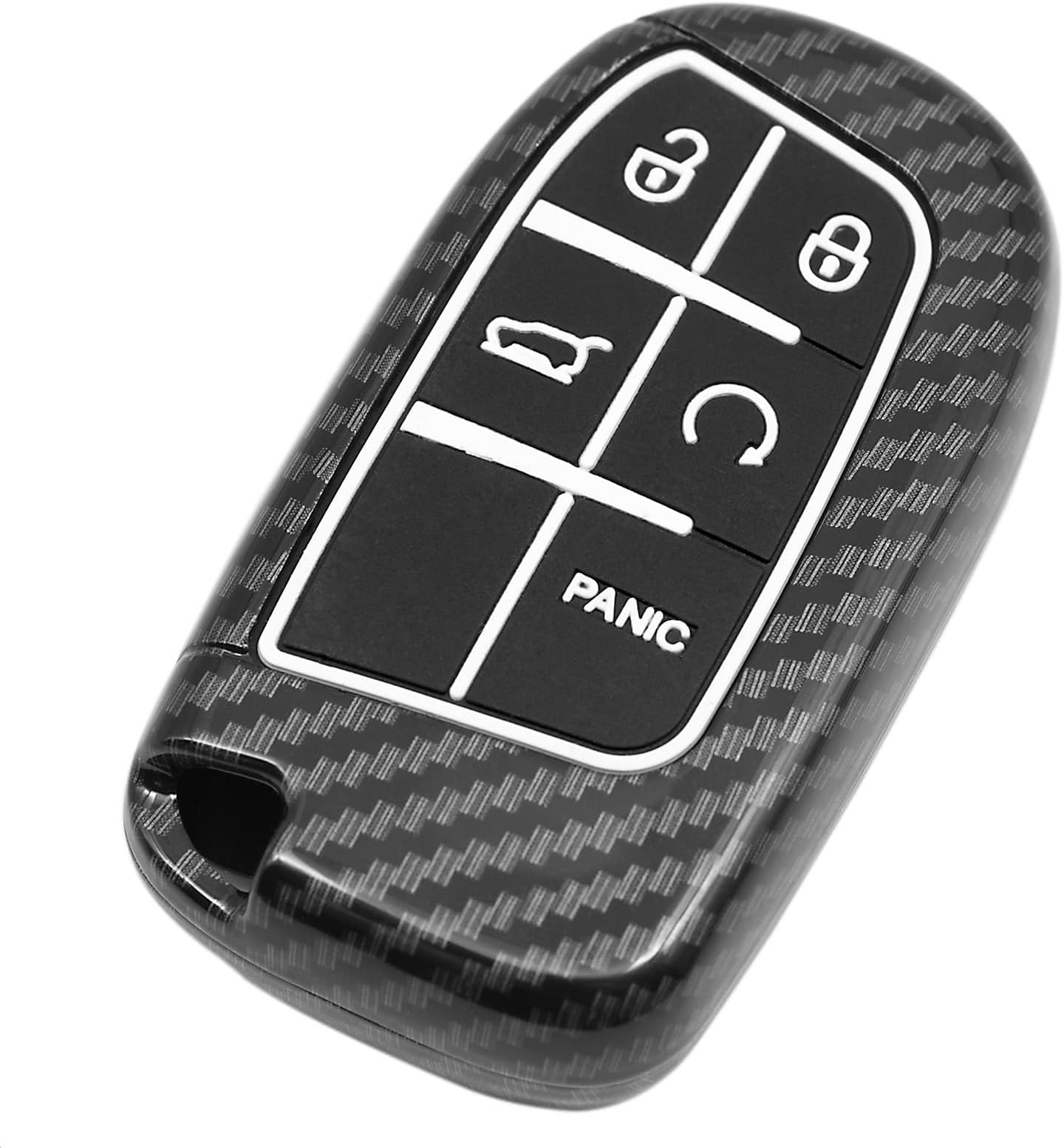TANGSEN Smart Key Fob Case Cover Compatible with Chrysler 200 300 Dodge Challenger Charger Dart for Jeep Cherokee Compass Grand Cherokee SRT Hellcat Silicone Rubber Luminous Black