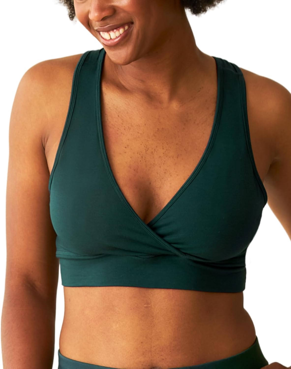Kindred Bravely French Terry Nursing Bra for Breastfeeding and Sleep, Racerback Crossover, Soft and Stretchy Maternity Bra