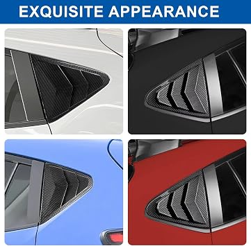 2PCS Rear Side Window Louvers Compatible with Subaru Crosstrek Impreza 2024 2025 2026,Racing Style Window Scoops Air Vent Shades Shutter Decorative Cover (Carbon Fiber Look)