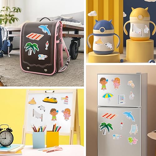 Miniatura 6 de Libro de calcomanías de gelatina de playa para niños de 2 a 4 años, libro reutilizable y silencioso para niños pequeños, actividades de aprendizaje