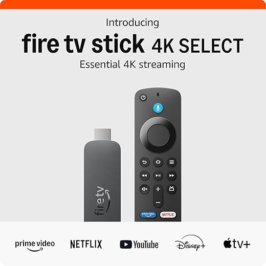 Amazon Fire TV Stick 4K Select (newest model), start streaming in 4K, AI-powered search, and free & live TV