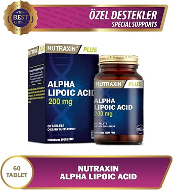 Nutraxin Plus Alpha Lipoic Acid Food Supplement (1 x 60 Capsules) containing 200 mg