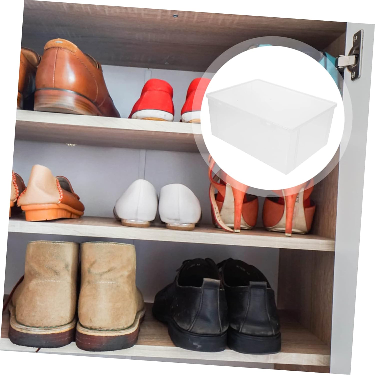 MAGICLULU Stackable Shoe Storage Boxes Plastic Organizer for Sneakers High Heels and Boots Space-saving Design with Lids for Entryway and Closet