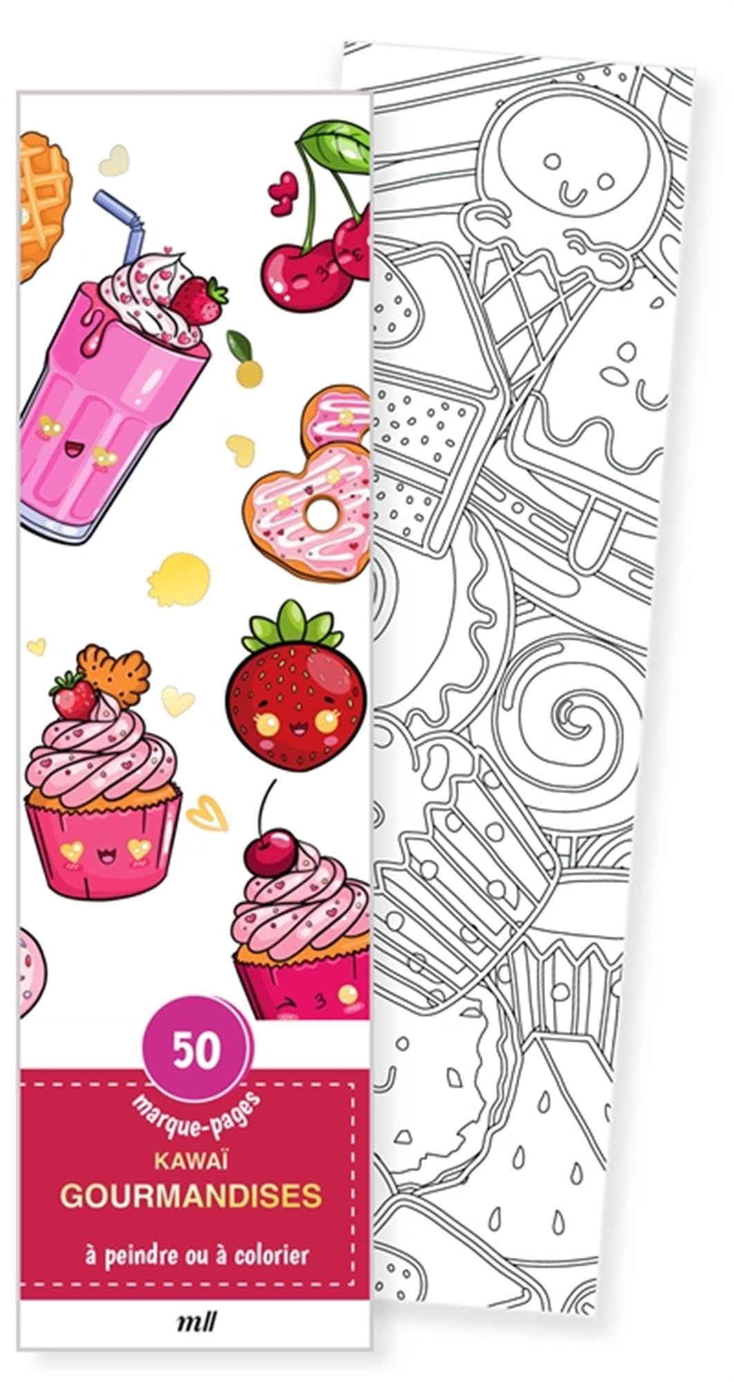 Marque-pages - Kawaï gourmandises: 50 marque-pages à peindre ou à colorier