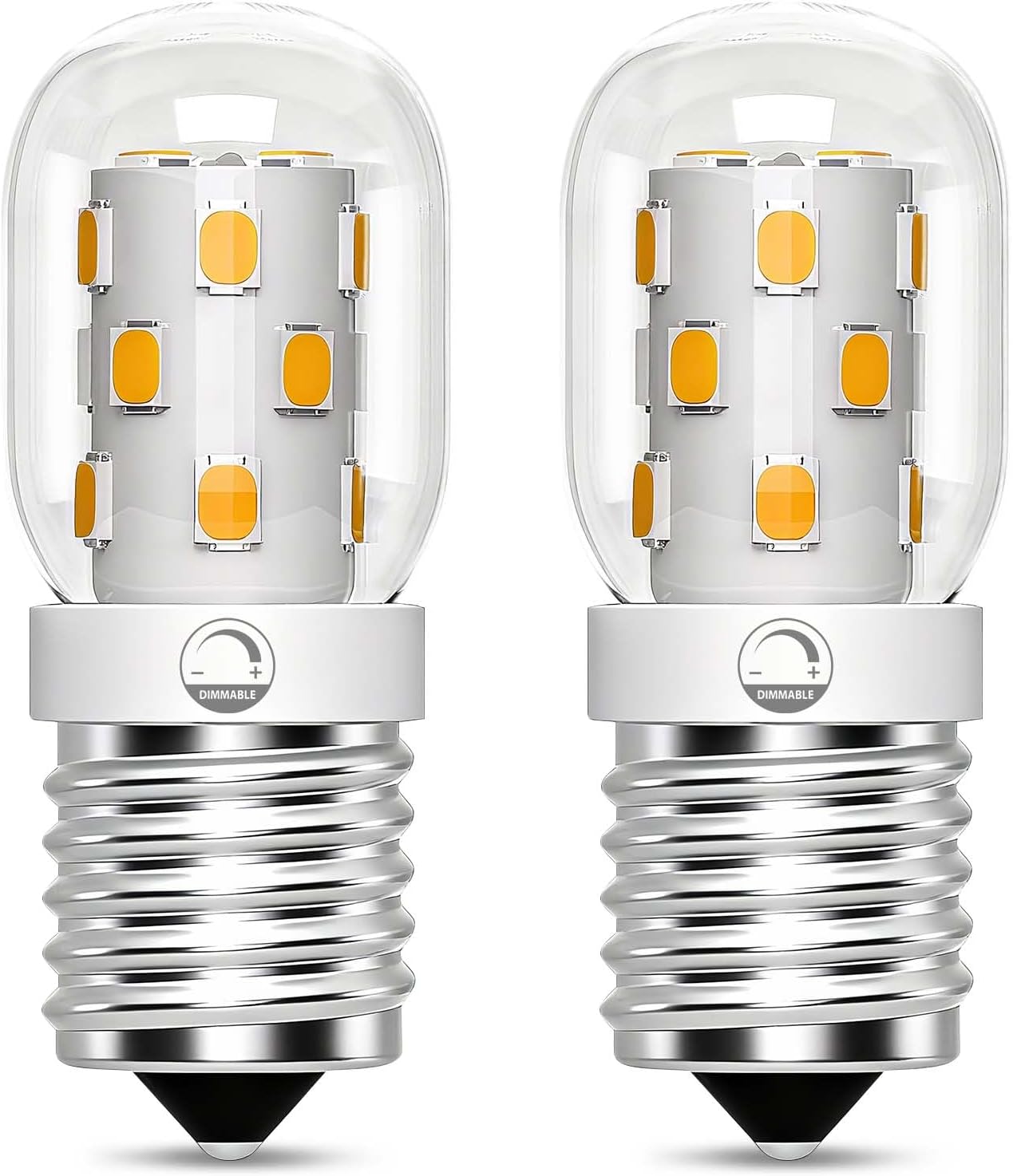 Microwave LED Light Bulb Under Hood 3W, 300LM, 30W Equivalent E17 Dimmable Bulb for Range Hood, 3000K Warm White, 2 Pack