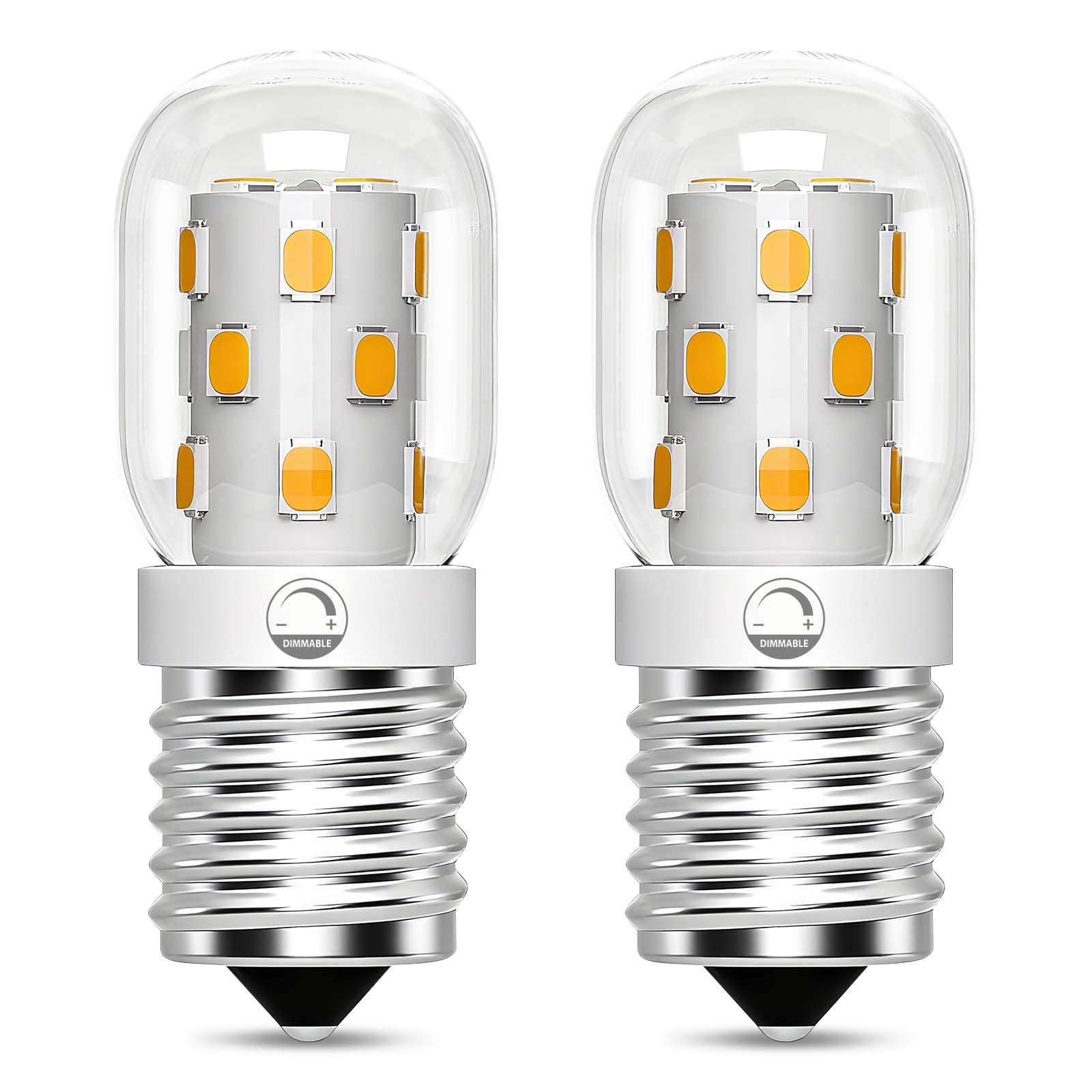 Microwave LED Light Bulb Under Hood 3W, 300LM, 30W Equivalent E17 LED Bulb Dimmable for Range Hood, 3000K Warm White, 2 Pack