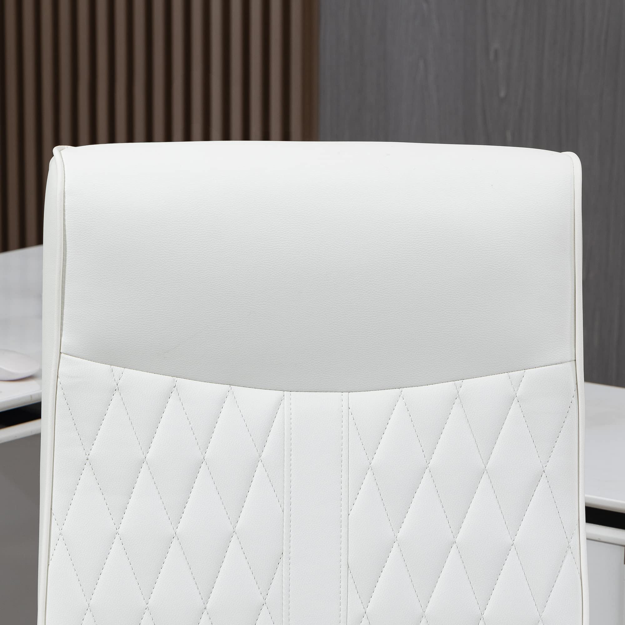 Vinsetto Silla de Oficina Giratoria 120 kg 65x72x102-112,5 cm Blanco Roto