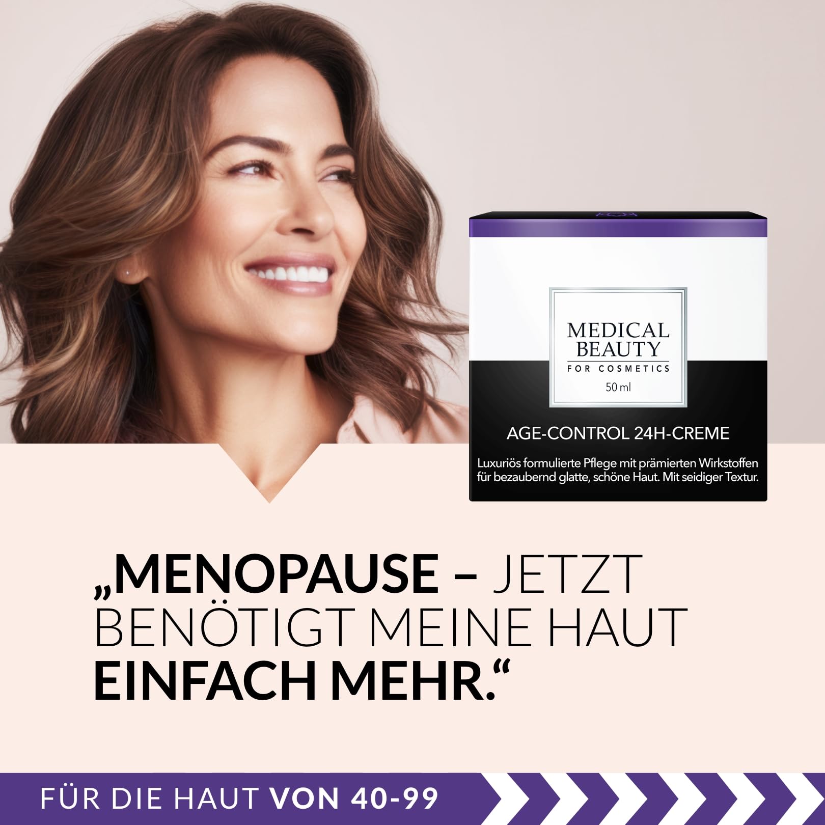 Age Control 24H-Creme – Anti-Aging Gesichtscreme mit Hyaluron & prämierten Lifting- & Repair-Wirkstoffen – Luxuriöse Tages- & Nachtpflege für sichtbar glattere Haut – 50 ml – MEDICAL BEAUTY®