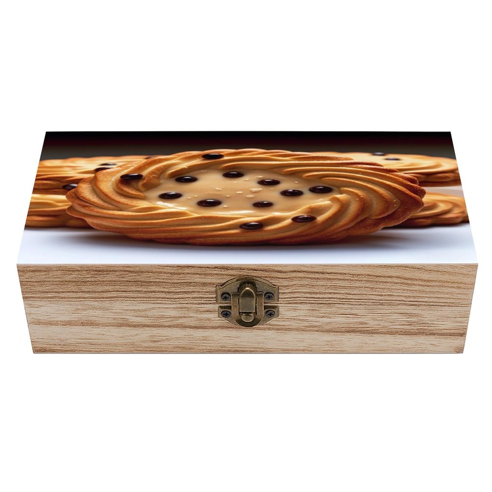 FekiLoot Biscuit Wooden Storage Box Exquisite Wood Keepsake Box Vintage Wooden Gift Jewelry Case for Crafts And Photo Storage Boxes