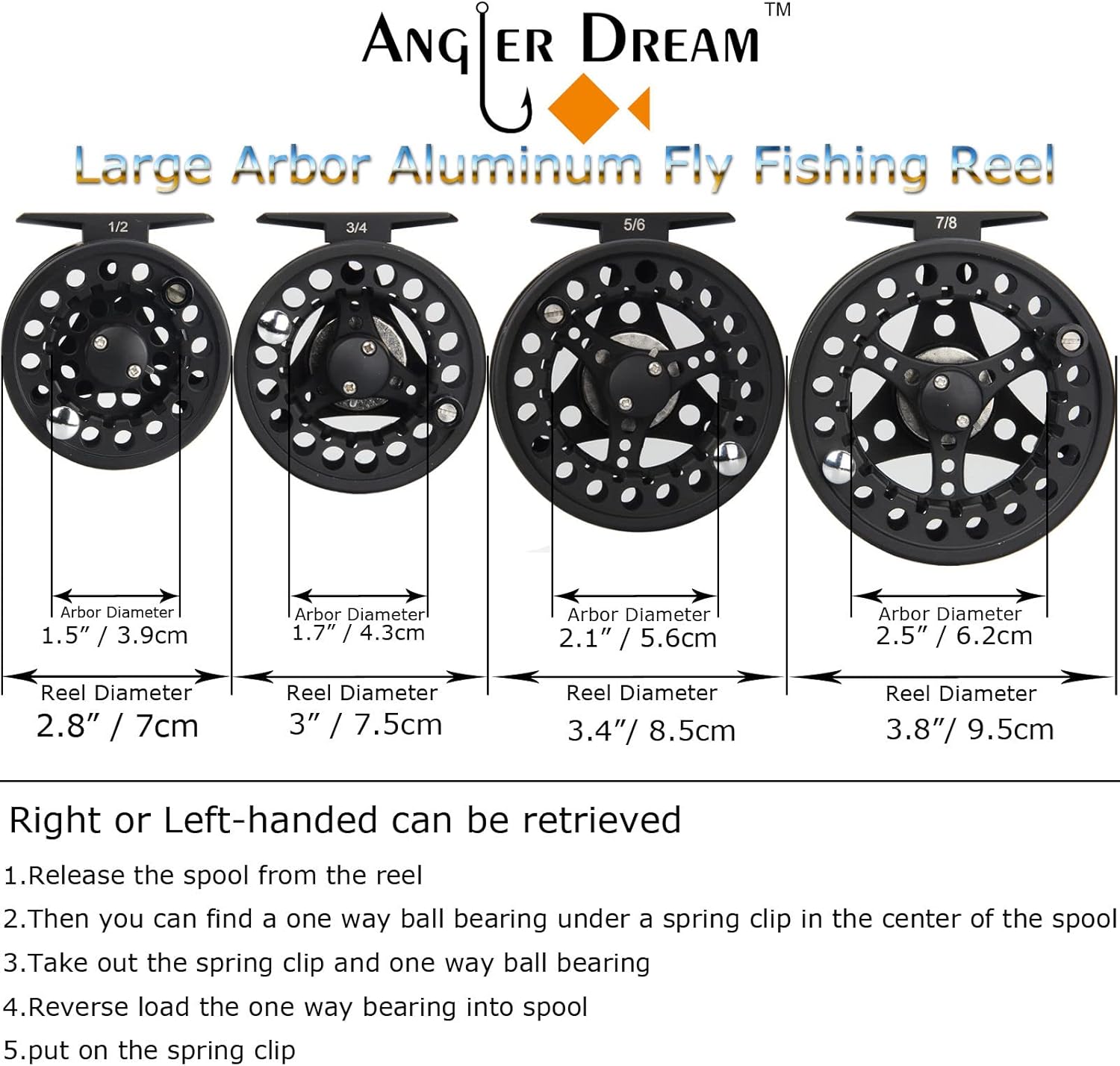 (1/2WT 3/4WT 5/6WT 7/8WT) Fly Reel with Line Combo Aluminum Alloy Large Arbor Fly Fishing Reels Weight Forward Fly Line with Braided Backing Taper Leader Pre-Tied