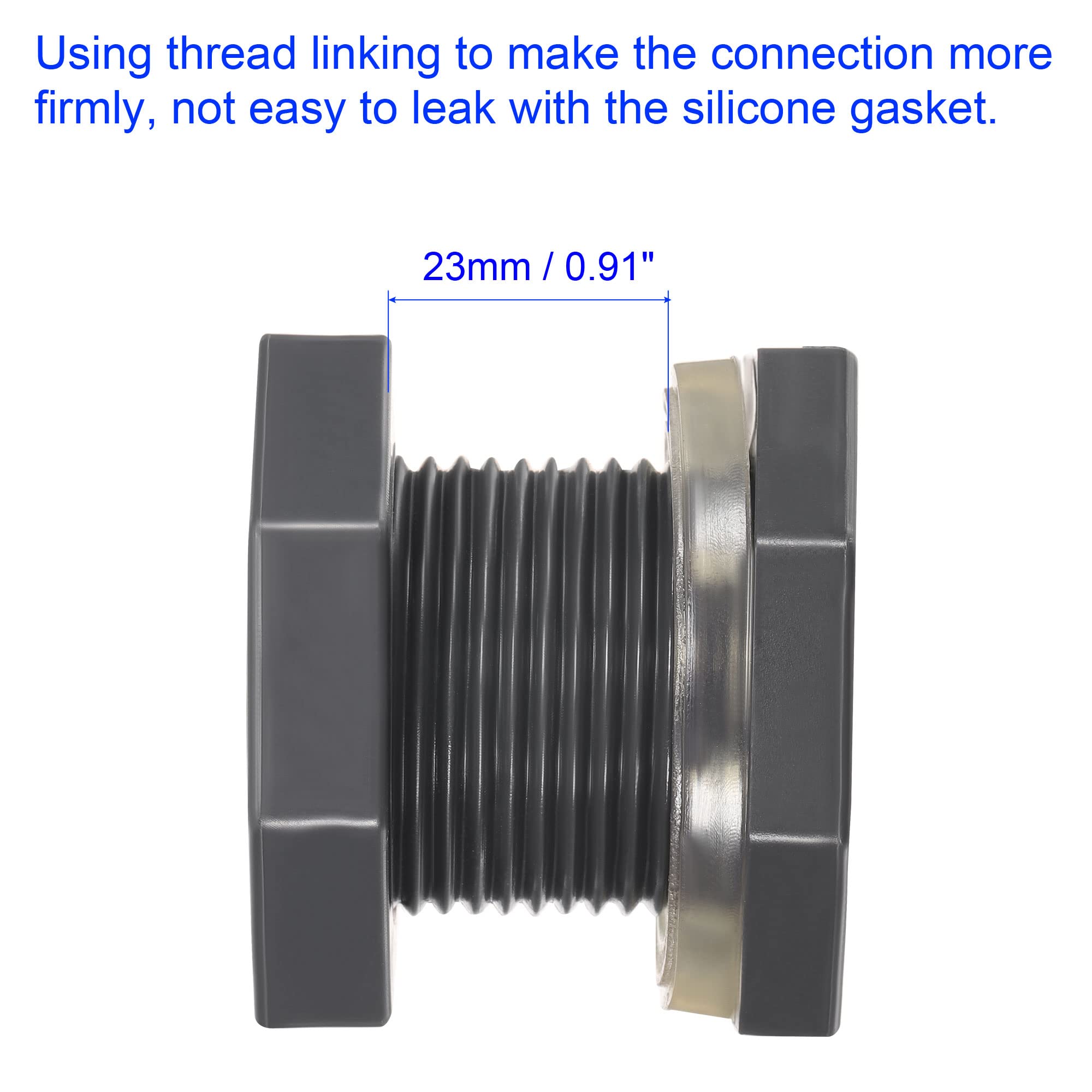Raccord De Cloison En Laiton G1 Mâle - Pour Réservoir D'Eau, Piscine, Jardin - 43x60 Mm, Joints Caoutchouc Inclus