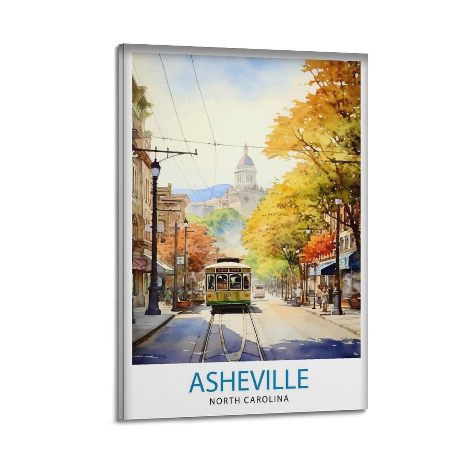 xiaoxiaoshen Asheville North Carolina Travel Blue Ridge Mountains Canvas Poster Wall Art Prints Room Aesthetic Murals Bedroom And Living Decorations 20x30inch(50x75cm)