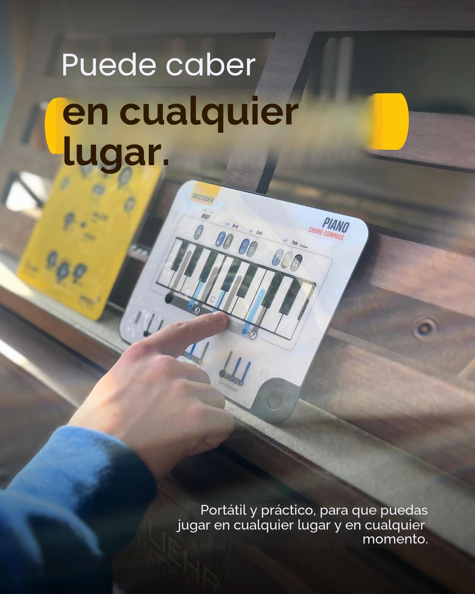 Brújula de Acordes de Piano - Aprender Acordes de Teclado - Herramienta Definitiva para Acordes Principiantes - Herramienta de Acordes para Producción Musical, Aprendizaje de Acordes, Expande la