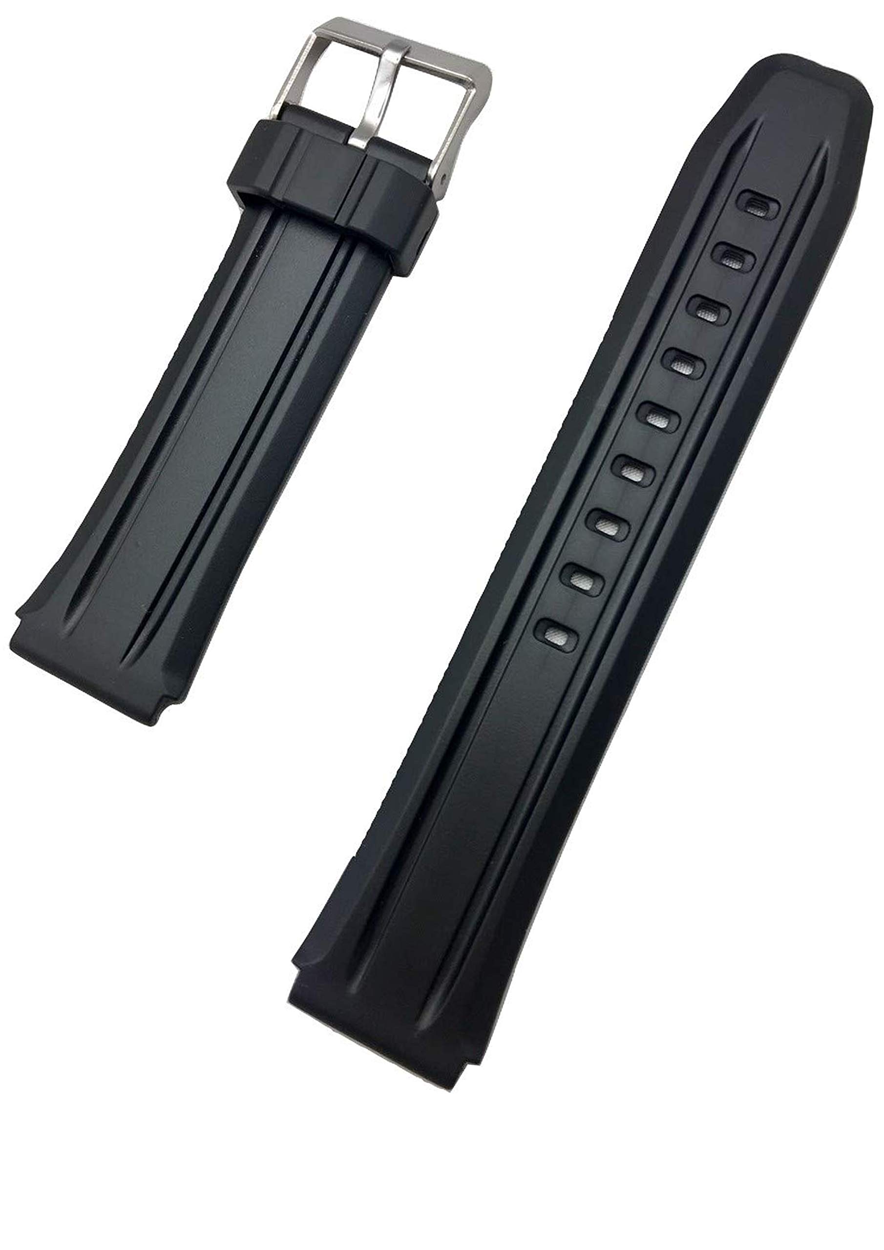EwatchAccessories 22mm Black PVC Rubber Watch Band Strap | Cofortable and Durable Material (B08DRQQC5D) Amazon Price History, Amazon Price Tracker