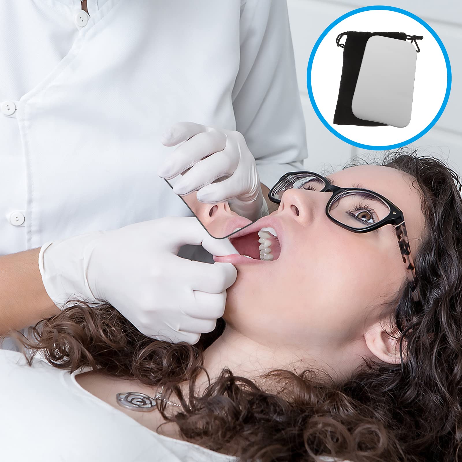Healifty Reflector Dental De Doble Cara Para Fotografía Intraoral 4.64x2.55x0.19in