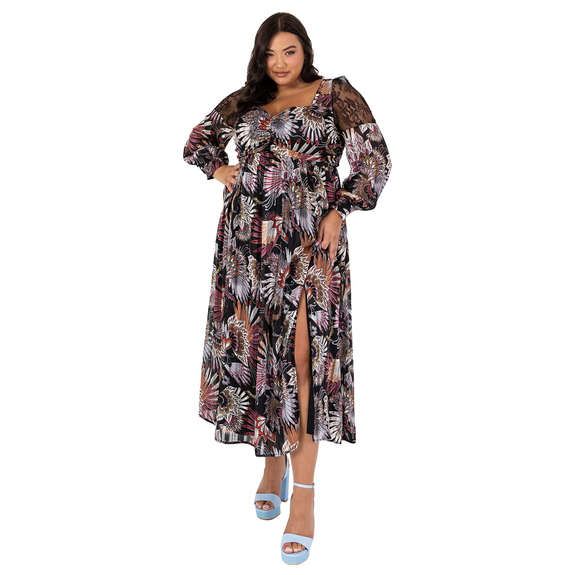 Lovedrobe Womens Plus Size Midaxi Dress Curve Long Black Size 20
