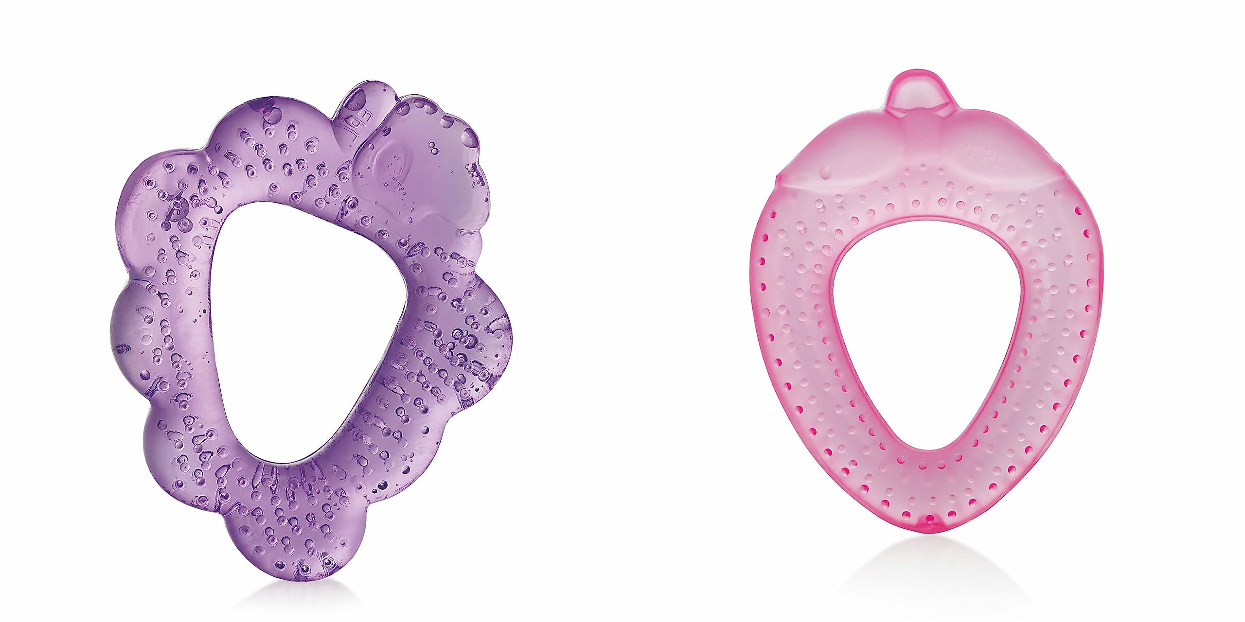 BeeBaby Teethers for 6 to 12 Months BPA Free. Cooling Water Filled Baby Teether, Soft Teething Toy for Babies with Carry Case, Soothes Gums and Easy to Grip. 100% BPA, PVC Free. (Strawberry & Grapes - Pink_Violet, Pack of 2)-image-7