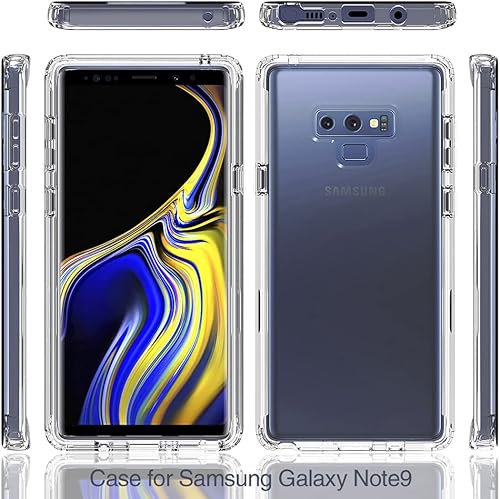 Miniatura 5 de Funda de teléfono para Galaxy Note 9, N960U con protector de pantalla de vidrio templado, carcasa protectora de cuerpo completo transparente de