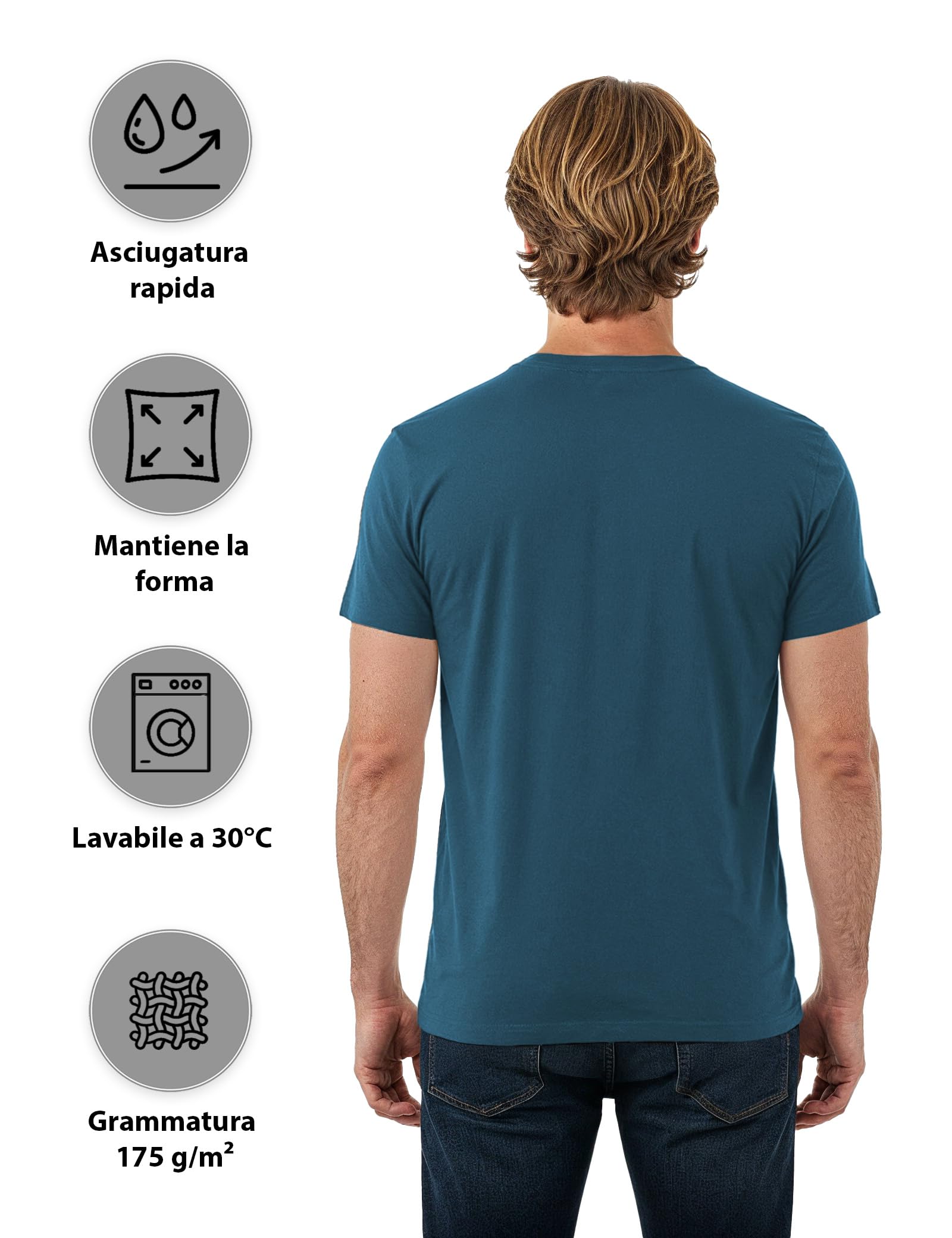 ALPIDEX T-Shirt Magliette da Uomo Confezione da 5 con Girocollo - Taglie S M L XL XXL 3XL 4XL 5XL