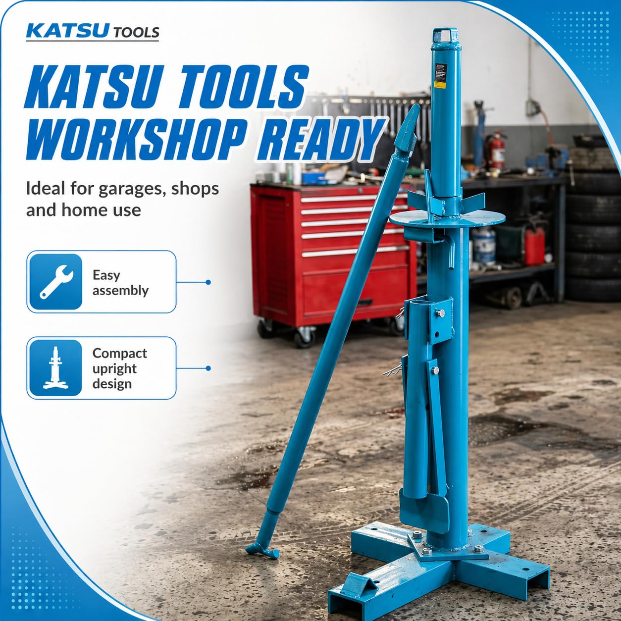 KATSU Tools Desmontadora de neumáticos Manual, extractora de neumáticos portátil para automóviles, rompedora de Ruedas, Herramienta de reparación para vehículos, Motocicletas, quads y más 451340