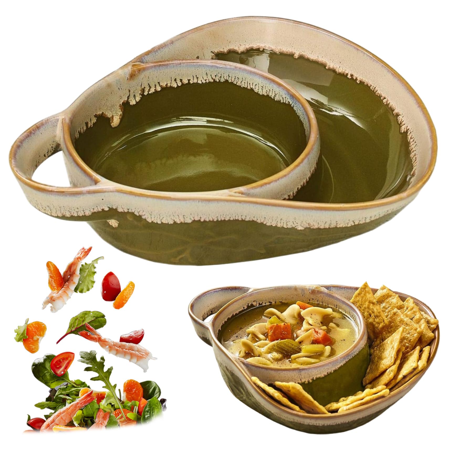 Assiette à soupe et sandwich en céramique pour éviter les plats froids
