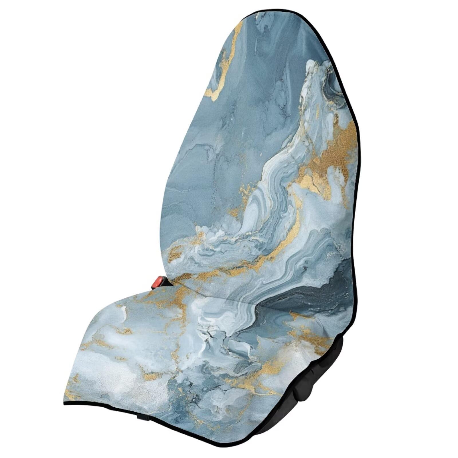 Blue Marble Print Waterproof Sweating Car Seat Cover for Post Gym Workout Universal Front Seat Cover Easy to Install Universal Size Fit for Most Cars SUVs Trucks Vans