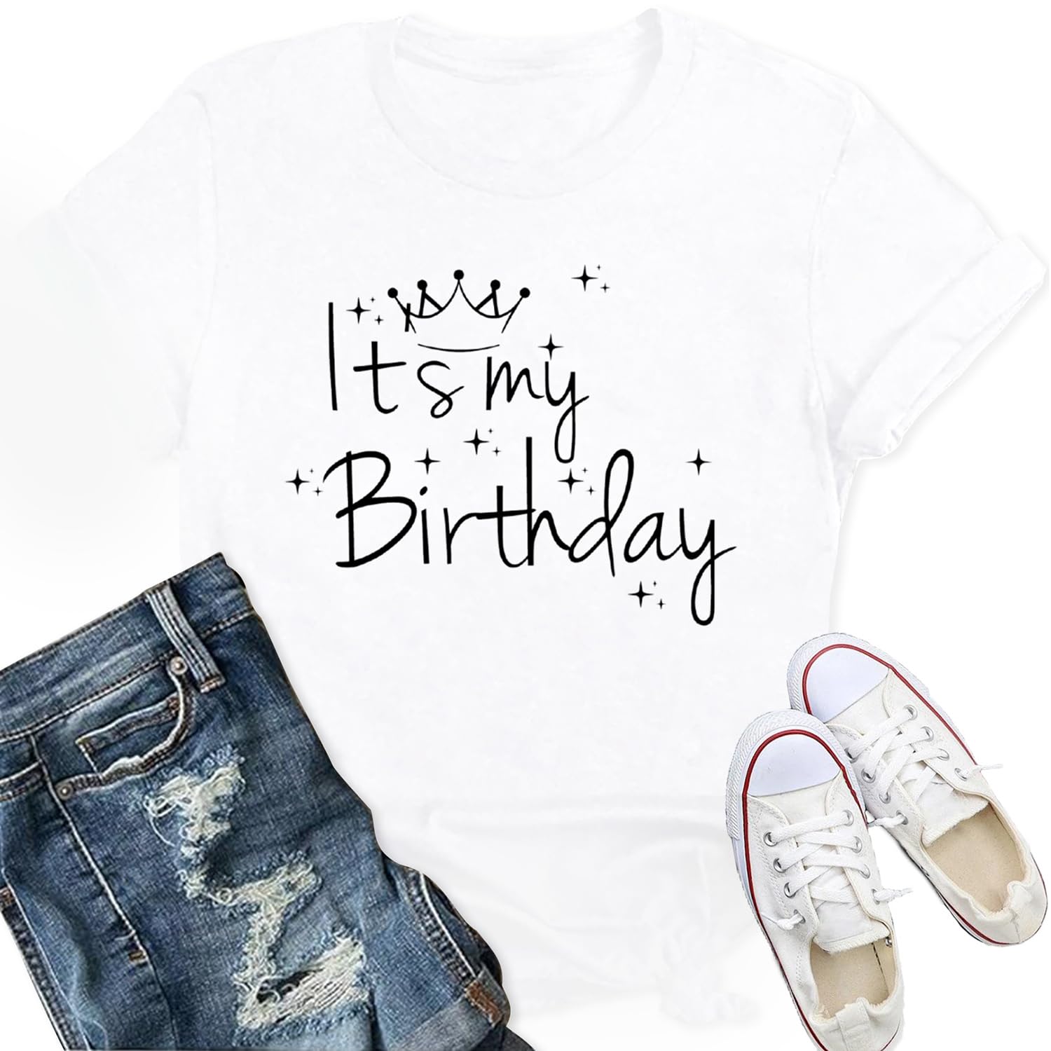 IFQ Birthday Shirt for Women It's My Birthday T-Shirt Bday Party Matching Crew Crewneck Tee