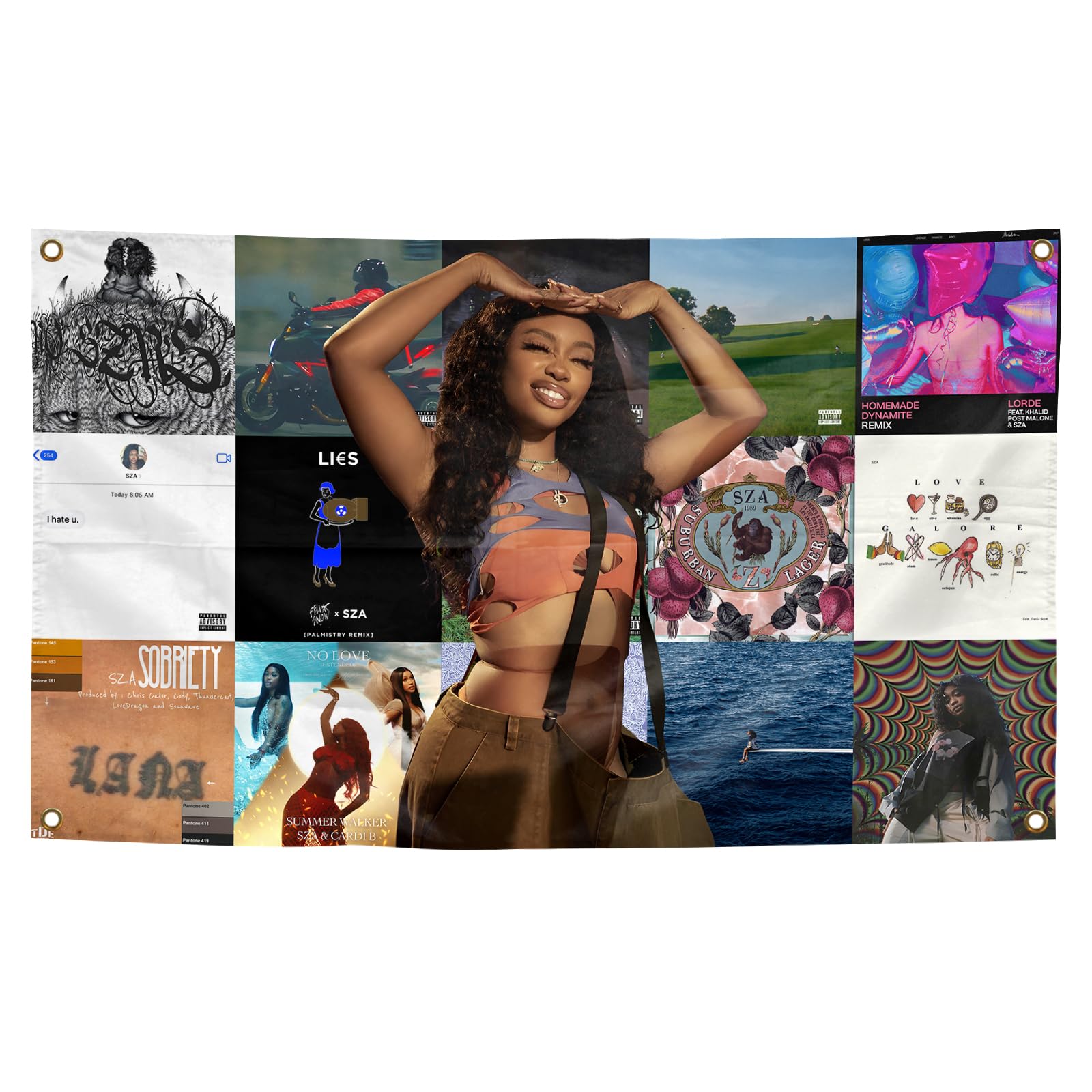 Pop Female Singer S-z-a Music Album Cover Tapestry 3x5 Feet Home Decoration Can be Used for Living Rooms, Rooms, University Dormitories,Outdoor,Porches, Etc,Indoor and Outdoor decoration