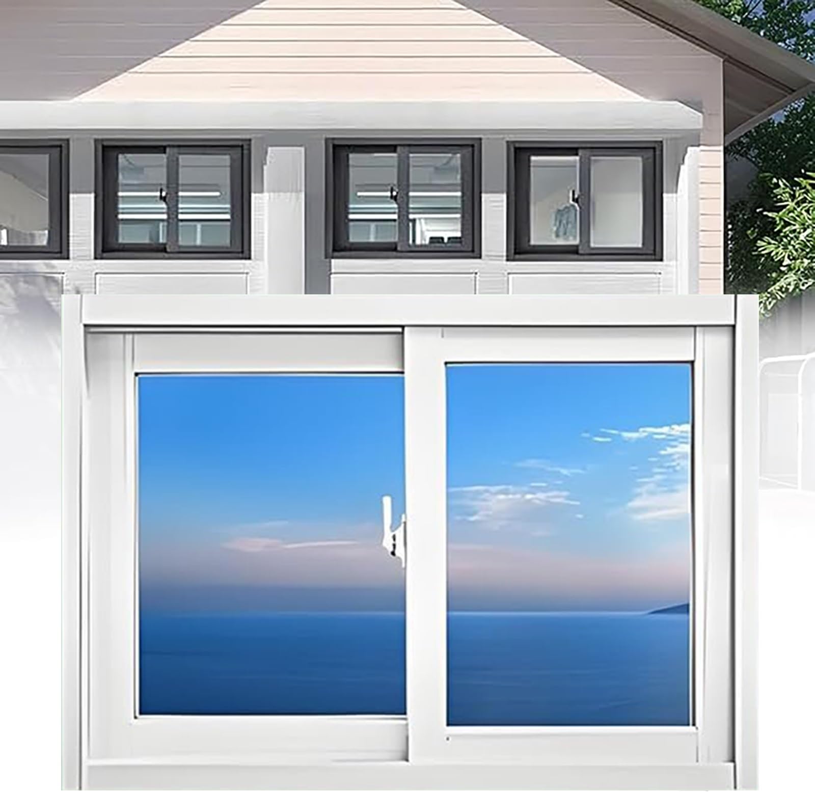 Repuesto de ventana deslizante de aluminio con fibras blancas aislantes de 31x22" para invernadero