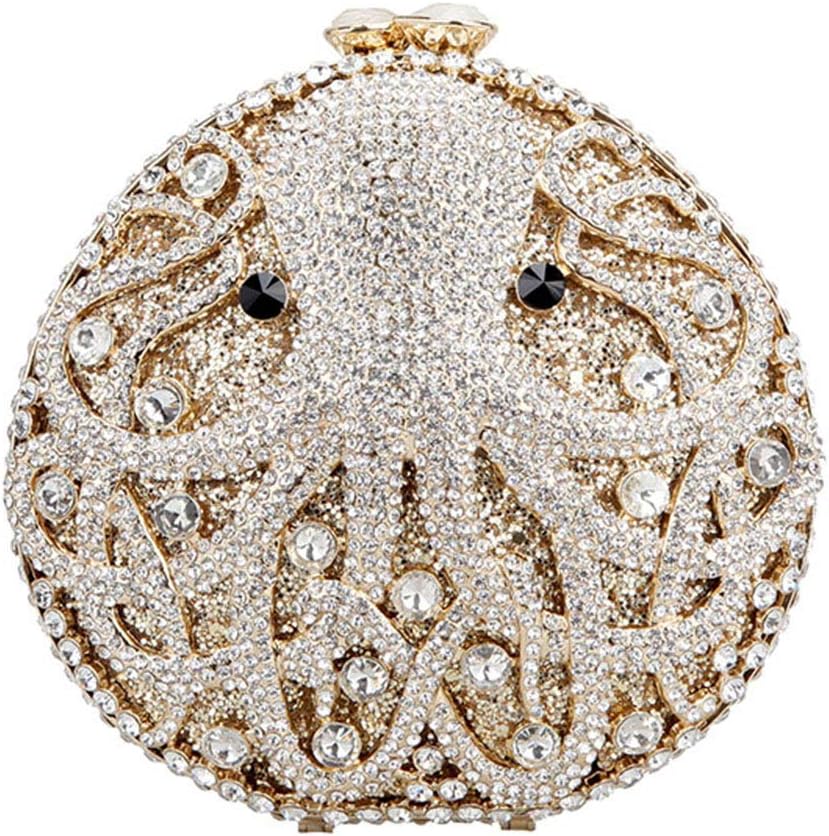 Womens Evening-Bag Chain Rhinestone Ladies Clutch-Purse Wedding Luxury-Handbag Octopus