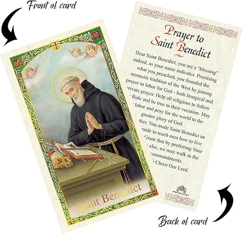 Miniatura 5 de Llave de San Benito - Tarjeta de oración y la oración del Señor | Tarjeta de San Benito de Nursia, llave del Santo Patrón de Europa (Llave de San