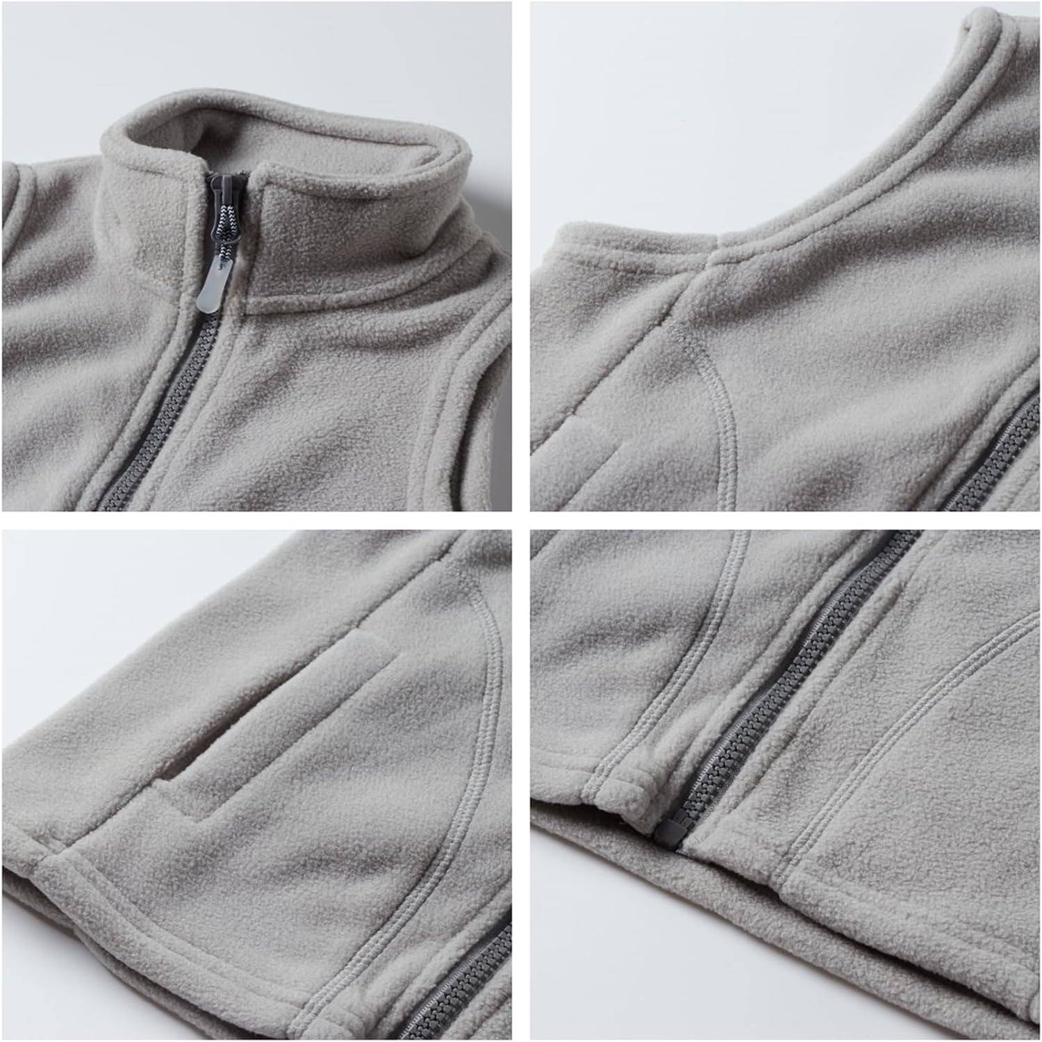 Mud Kingdom Boys Girls Polar Fleece Vest Jacket Ligntweight Plain Vest Full Zipper Sleeveless - Image 6