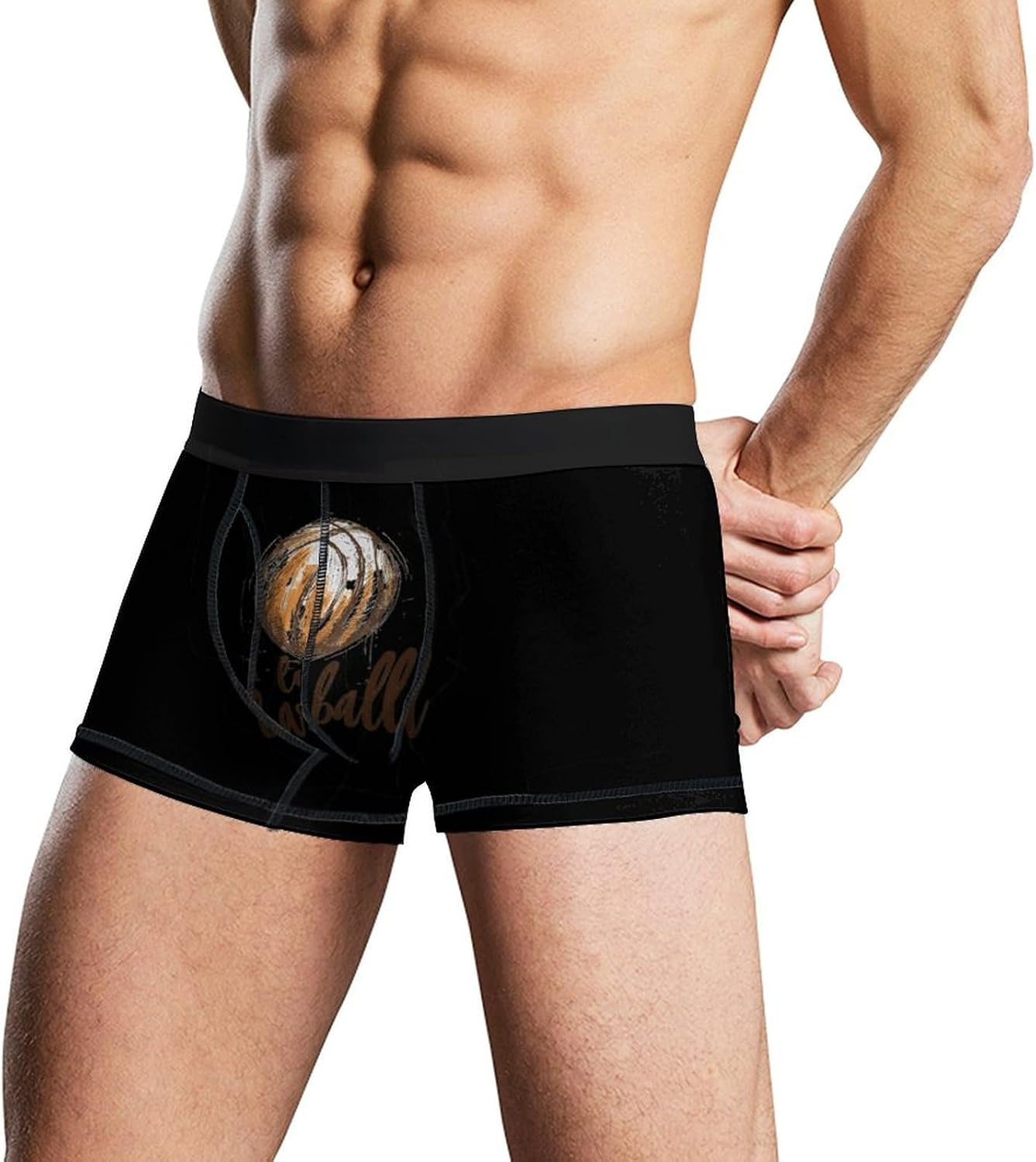 I Love Basketball Novelty Men's Trunks Soft Breathable Underwear Patterned Stretch Briefs