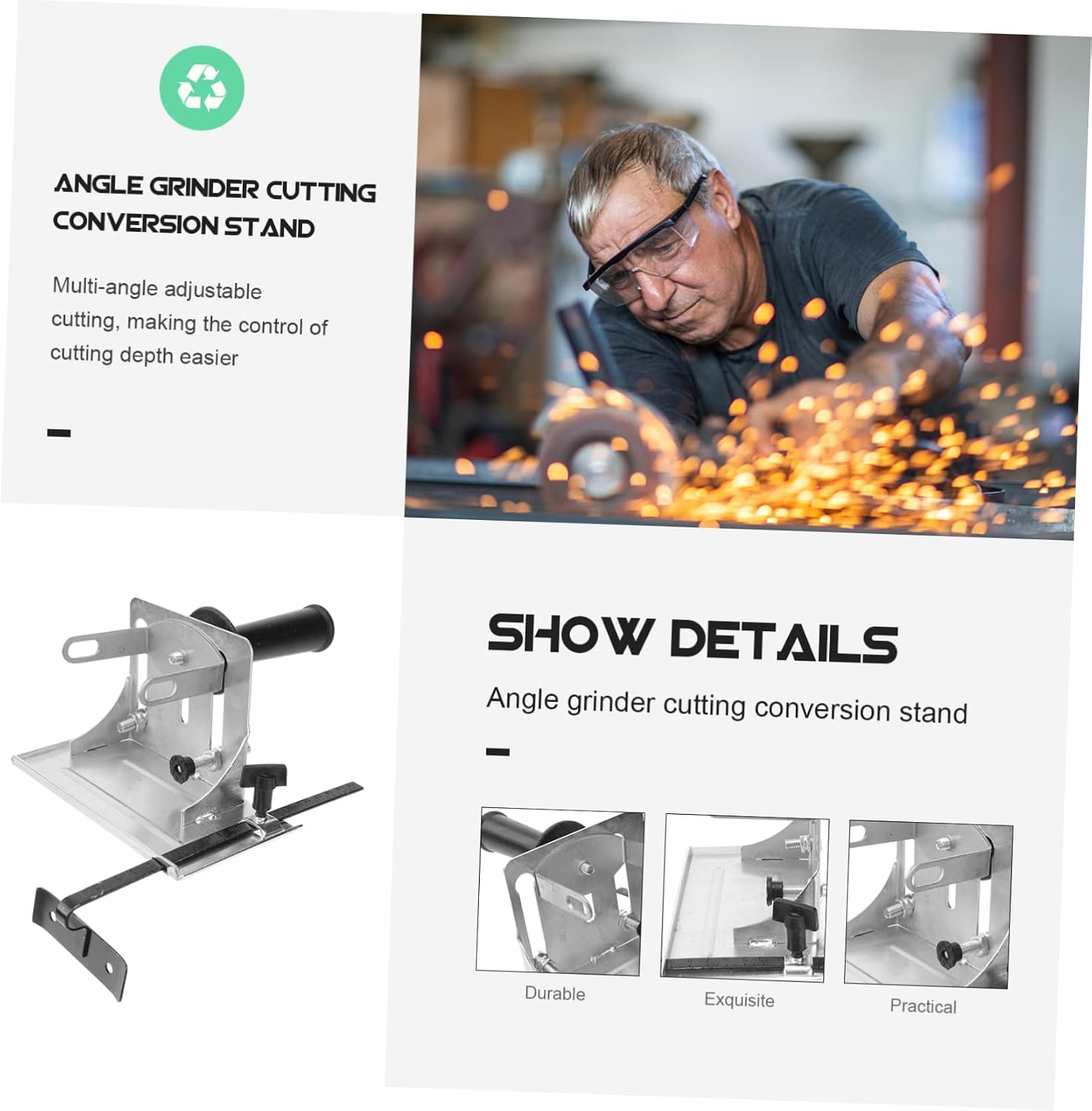 STOBOK 1pc Angle Bracket Conversion Cutting Machine Base Tool for Angle Screw Fixture Suitable for Home and Workshop Use