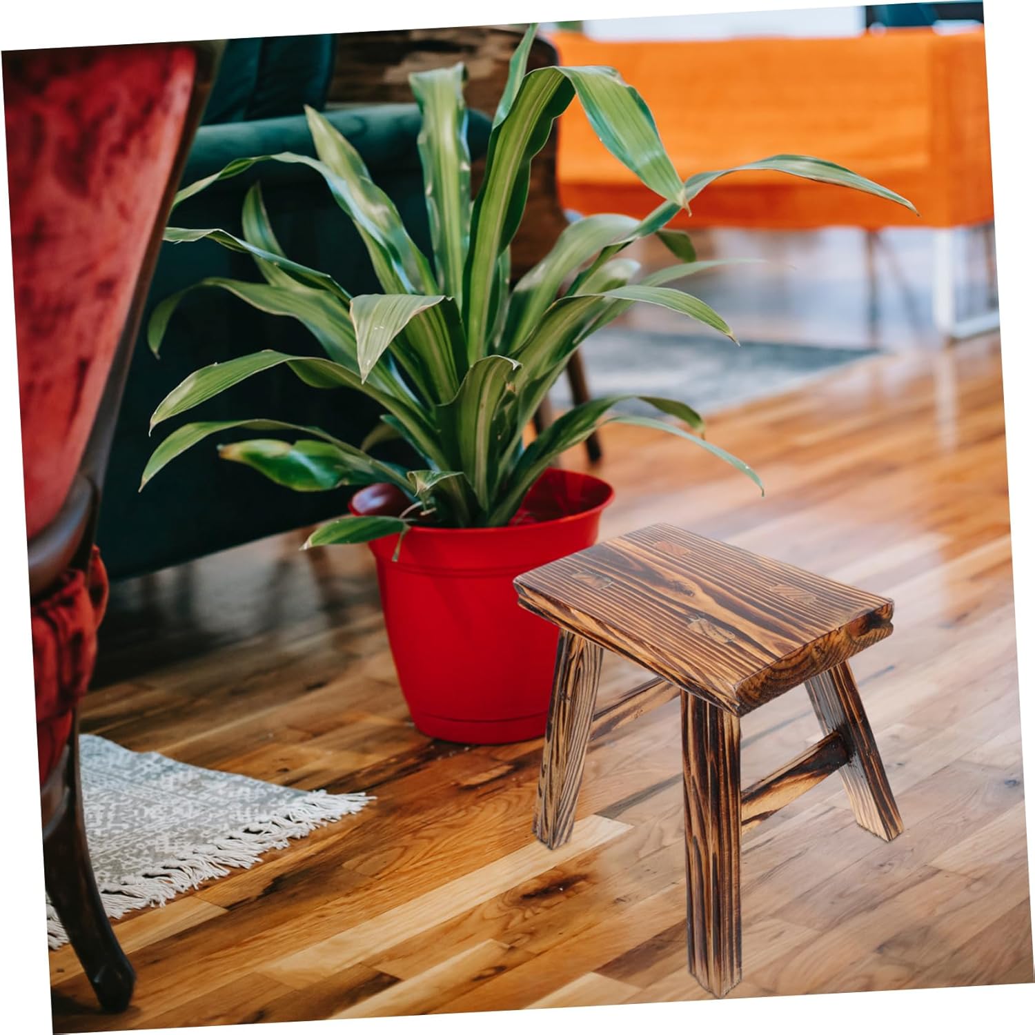 Solid Wooden Foot Stool Compact Step Stool for Shoes Changing Plant Stand Extra Seating Versatile for Home Dorm and Entryway Use