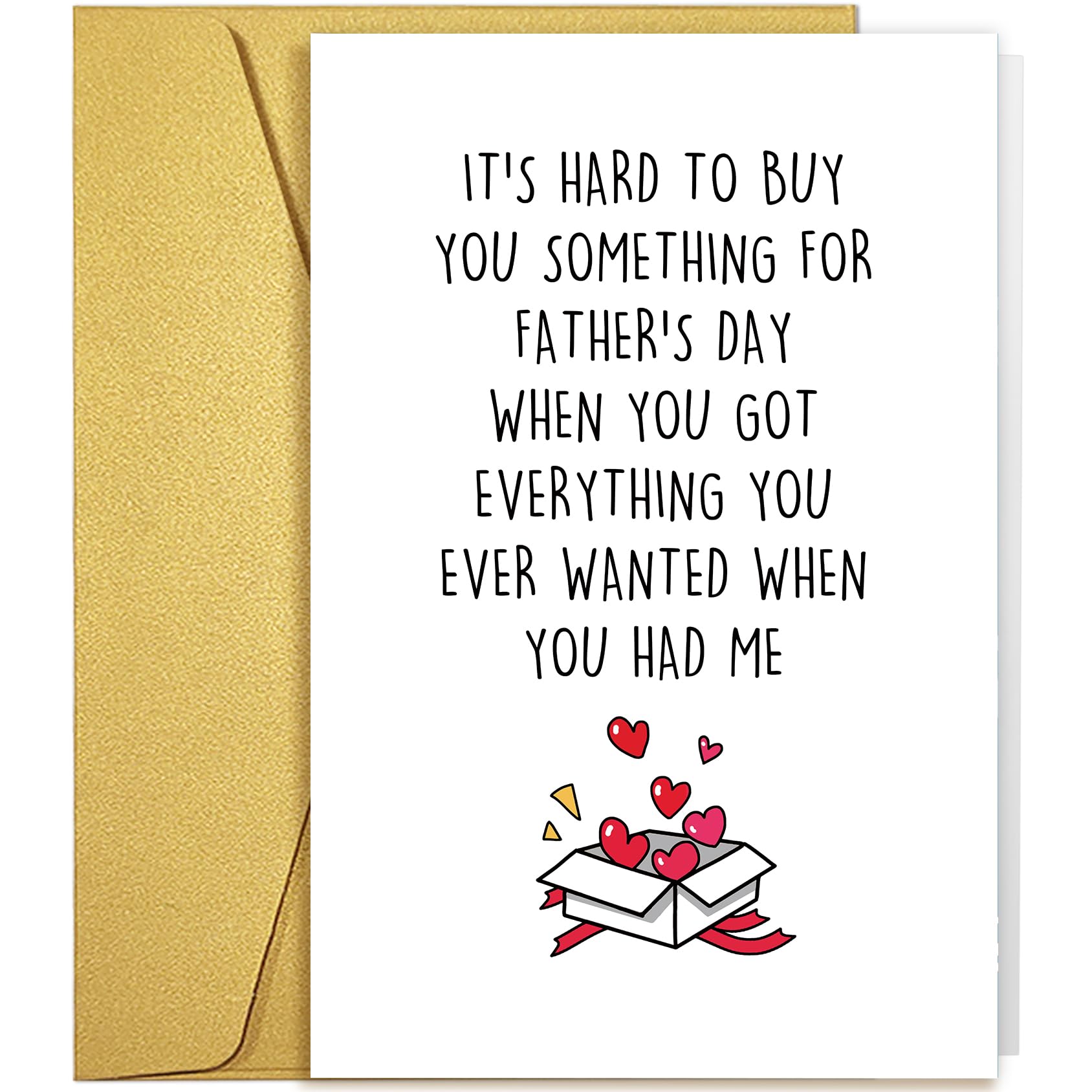Qiliji Funny Father's Day Card Gifts for Him, Hilarious Fathers Day Card for Husband, Father's Day Cards from Kids, You Got Everything You Ever Wanted
