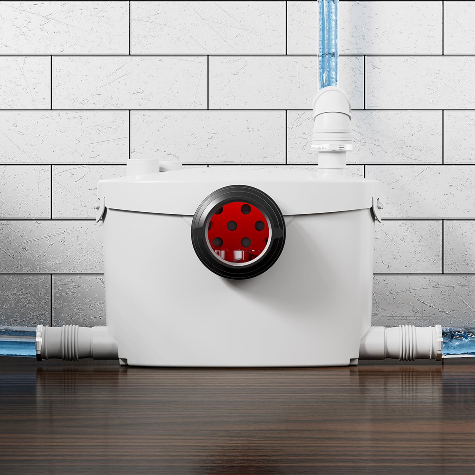 Simple Project 600W Macerator Pump, Efficient Basement Toilet Pump System Max Pumping To V30 & H295 Feet, 4-Inlet Sewerage Disposal - Ideal For Macerating Toilet, Laundry, Bathtub