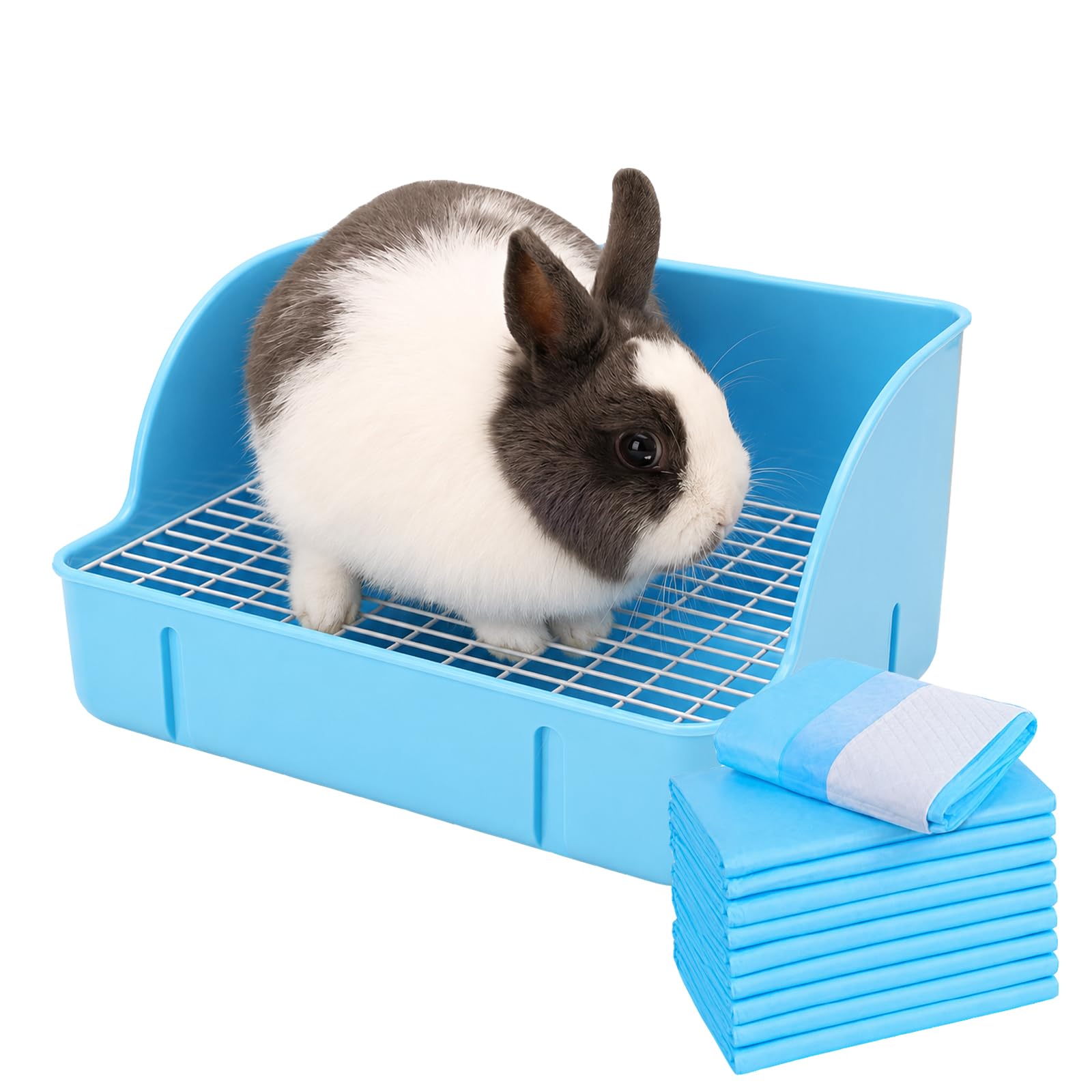 Rat Litter Tray, Rabbit Toilet with Grid and 10 Disposable Pee Pads — image 1
