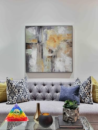 Miniatura 5 de Spiritual Elementz - Pirámide de orgón de 7 chakras (3 pulgadas) incluye 4 puntos de energía de cuarzo de cristal