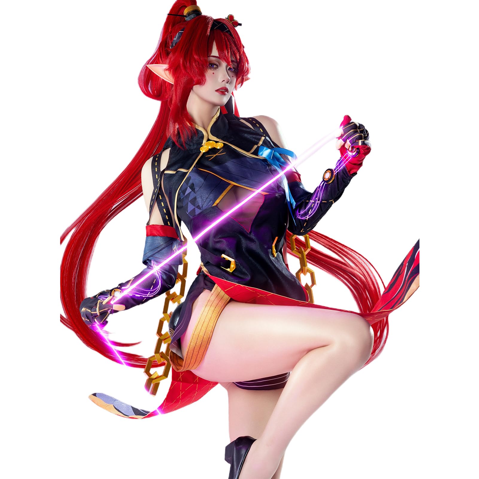 鳴潮　吟霖　コスプレ　衣装 Amazon.co.jp: ウィッグ付き 鳴潮 インリン 吟霖 コスプレ衣装 フル