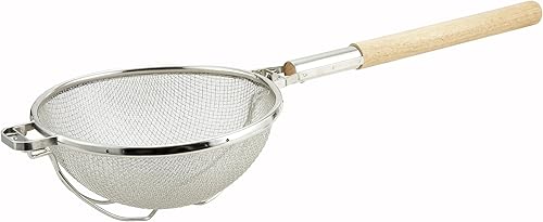 Winco Colador, 10.5 pulgadas de diámetro, malla doble reforzada