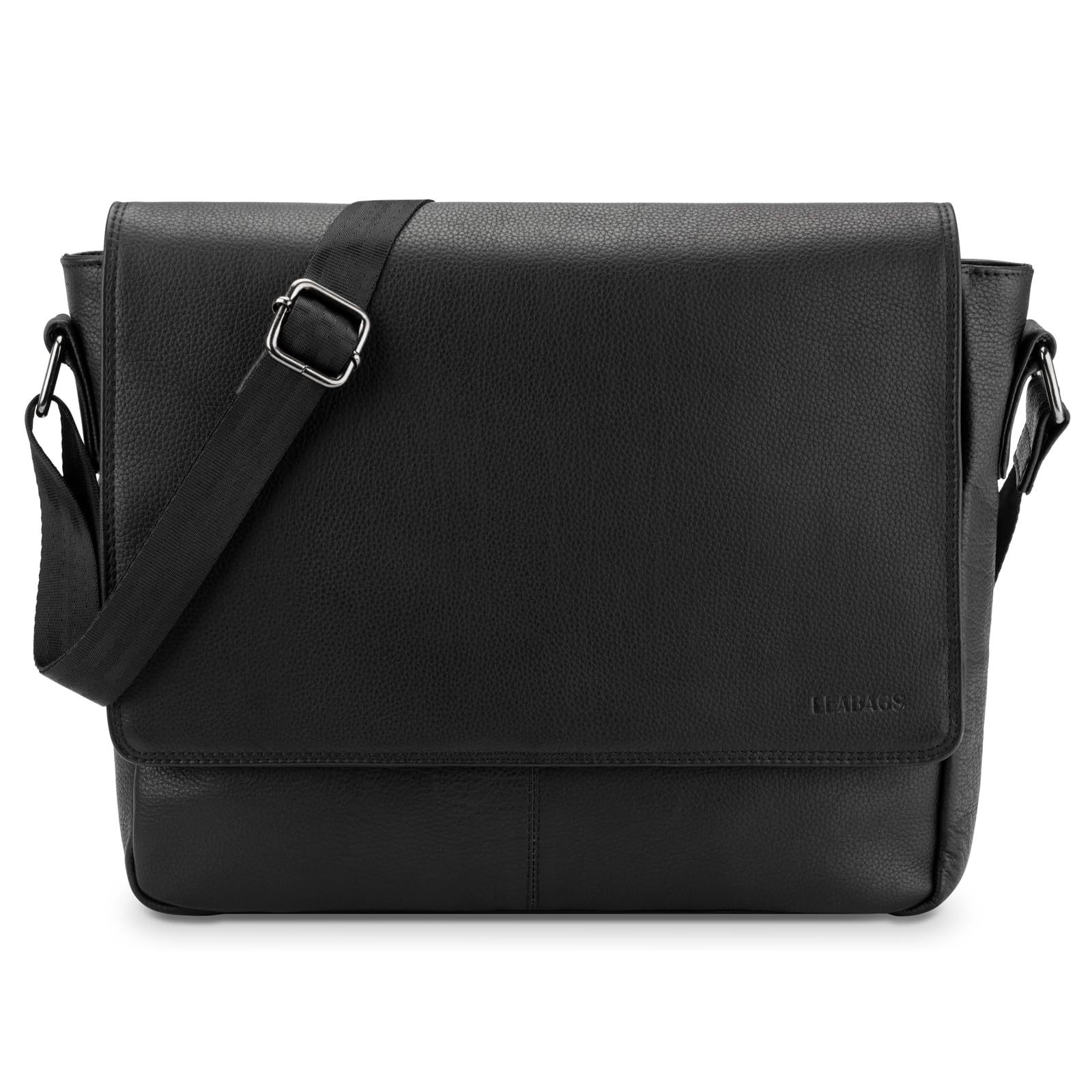 LEABAGS Sac bandoulière pour hommes et femmes | Sac ordinateur portable en cuir véritable 14" | Sac messager avec bandoulière | Sac à main | Sac de travail | Sac de transport