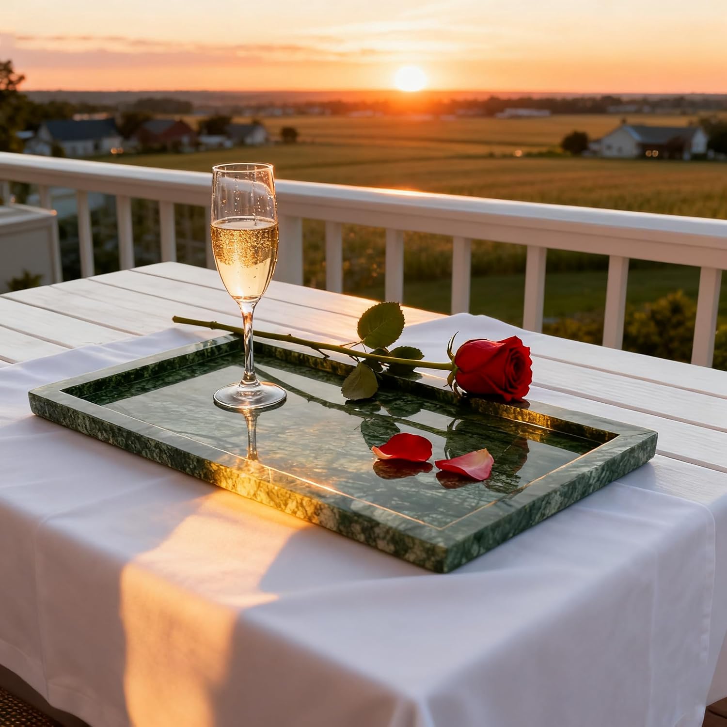 Natural Marble Vanity Bathroom Tray, 12 x 6 Inch Elegant Home Decor Tray for Kitchen,Bathroom,Dresser, Coffee Table,Sink Storage Holder Organizer, Green (NS029) - Image 9